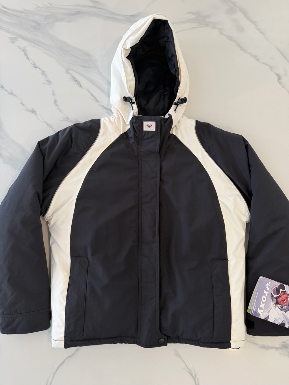 Roxy X-Series Black White Snow Ski Jacket Hooded XS NWT